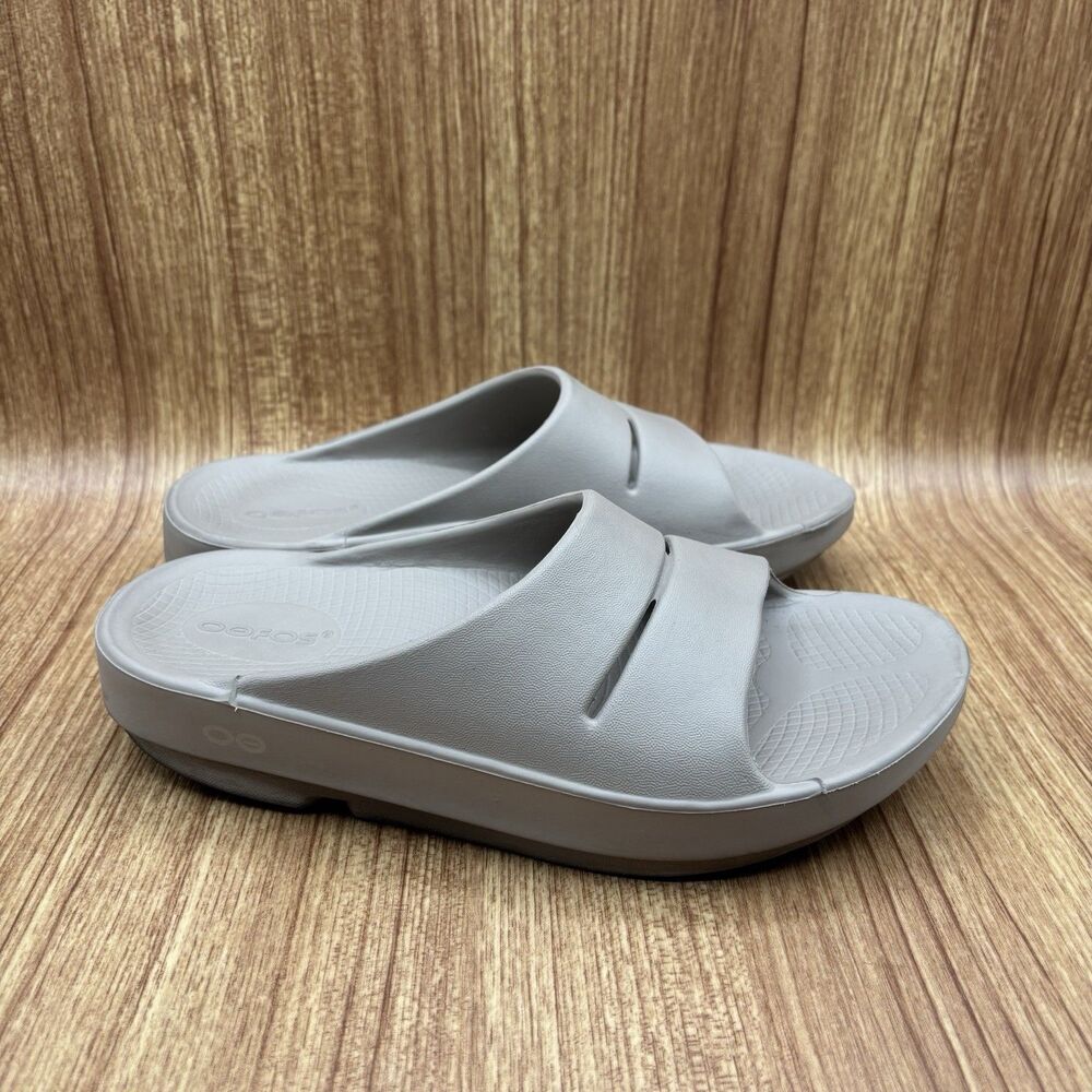 OOFOS OOahh Slide Sandals Nude Beige Eu 37 Lightweight Recovery Mens 4 Womens 6